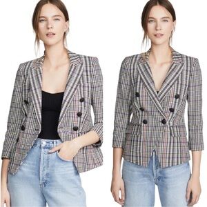 Veronica Beard Multicolor Plaid Blazer L 12